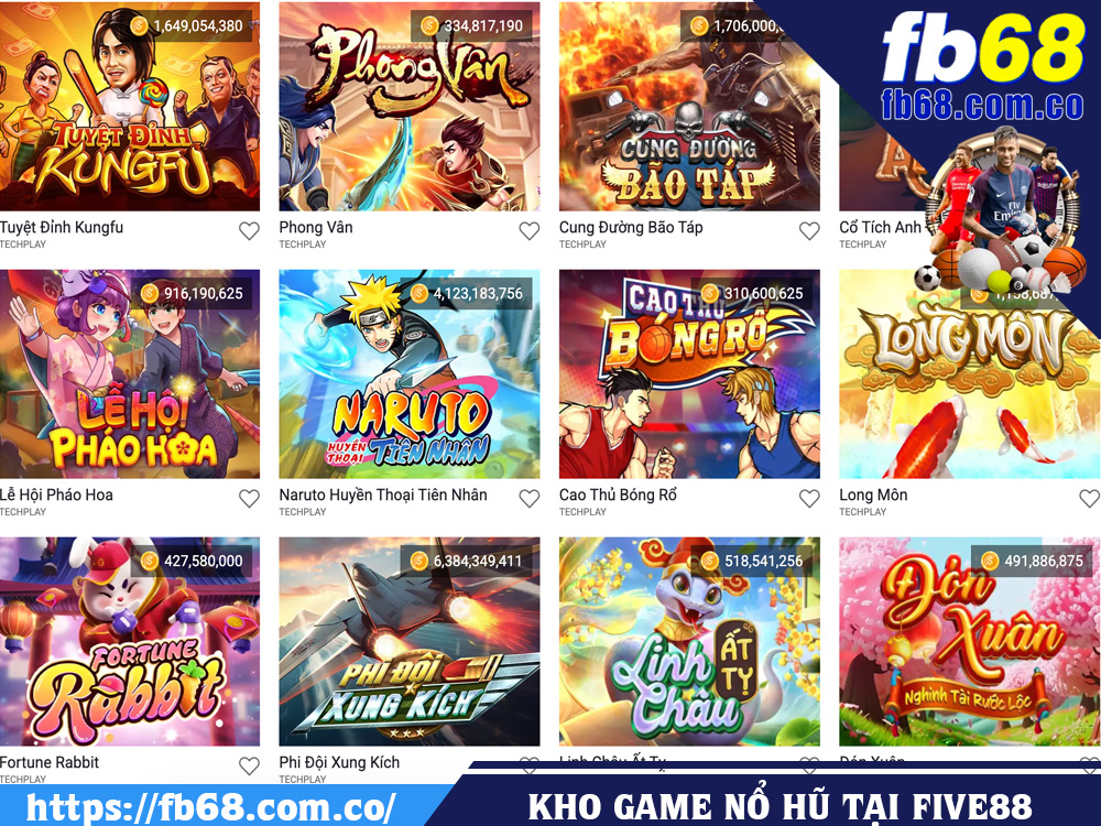 Game Nổ Hũ Tại FIVE88 Và FB68: Lựa Chọn Nào Hấp Dẫn Hơn Cho Người Chơi? 3 Kho game nổ hũ tại Five88